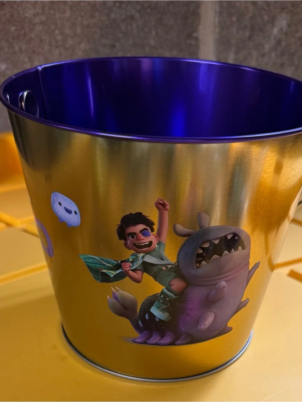 Disney Pixar Elio Promotional Metal Bucket & Cup w/ Straw Movie Promo